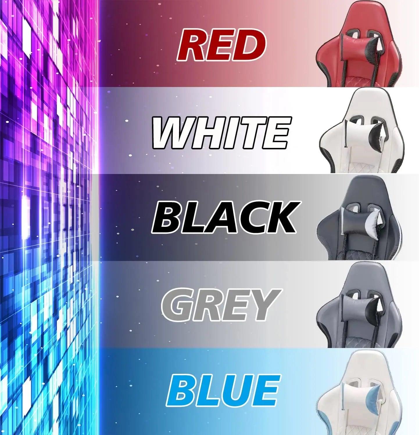 كرسي مكتب للالعاب مع مسند للقدمين، العاب فيديو مريح قا رمادي - Chulovs