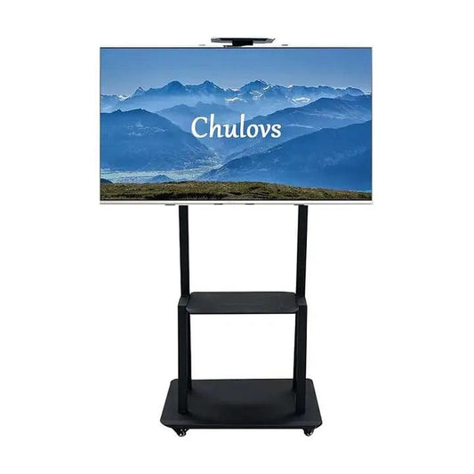 حامل تلفزيون ارضي طويل متنقل جديد بارتفاع قابل للتعديل مع عجلات - Chulovs
