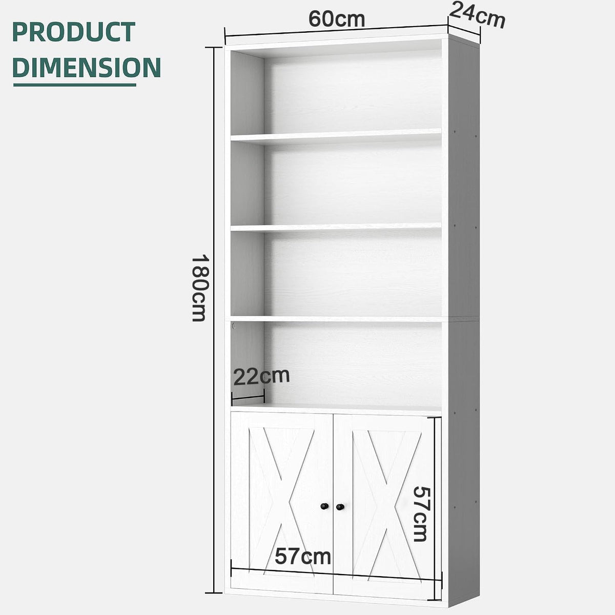 Chulovs Industrial Closed Book Storage Cabinet, Freestanding 6-Tier Display Bookshelf with Cabinet Doors, 70.6 Inch Tall Storage Bookcase for Home Office & Living Room, Black Finish