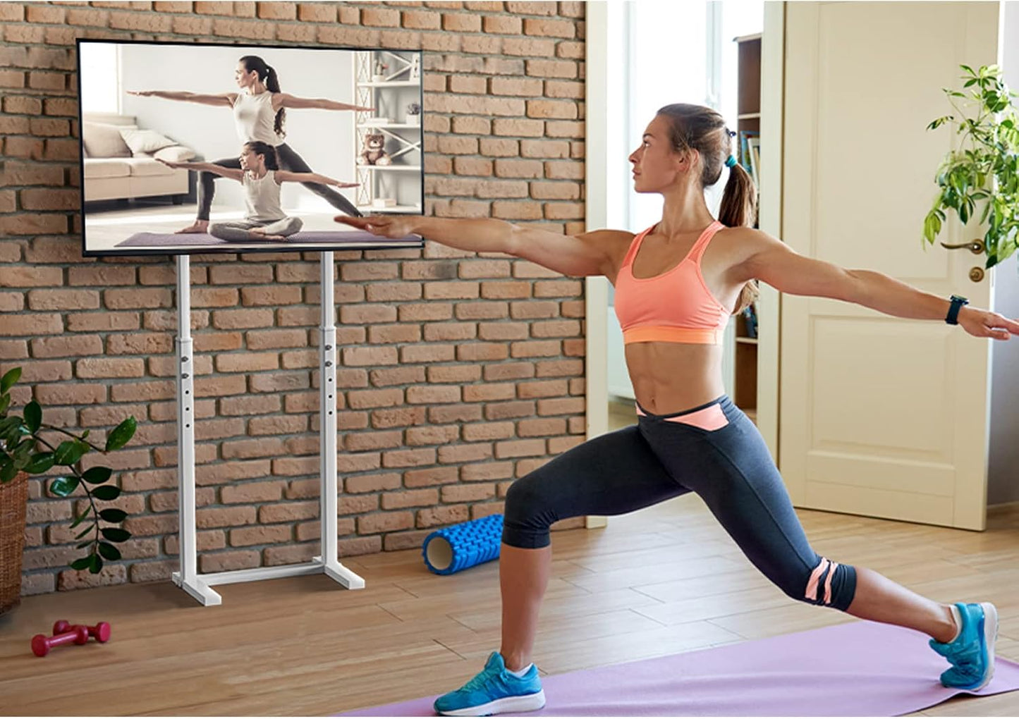 Chulovs 32-65 Inch TV Floor Bracket: Floor TV Stand with Mount